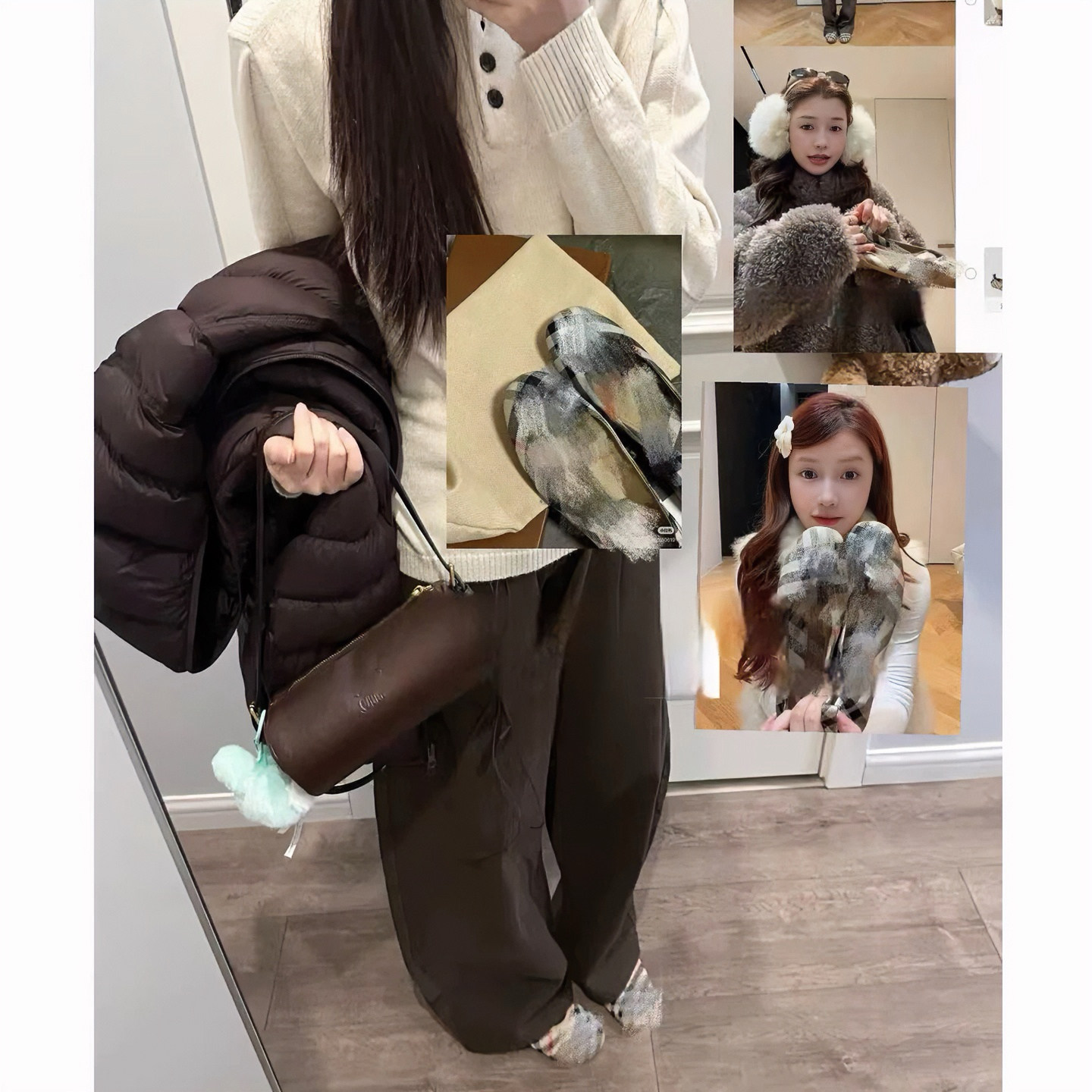 July Home Girl's Same Style Checked Single Shoes Women's Flat 2026 New Shallow Mouth Granny Shoes One-Piece Ballet Shoes