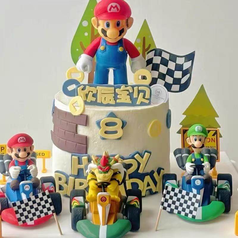 超级玛丽蛋糕摆件软陶蘑菇插牌小恐龙马里奥儿童派对生日插旗,淘宝优惠券,粉丝福利购,淘宝优惠卷