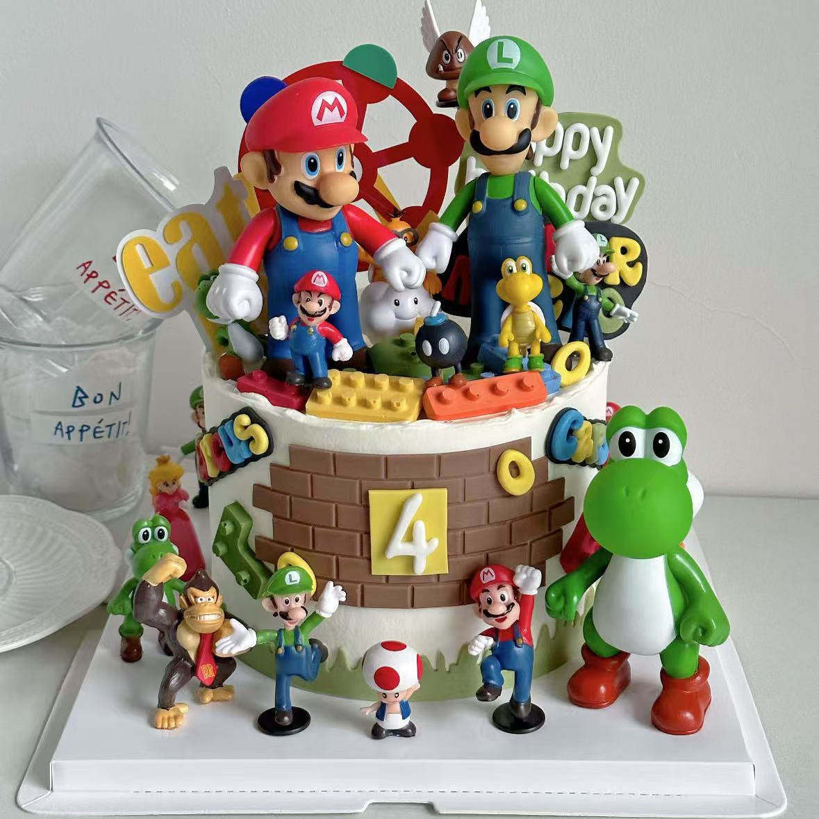 超级玛丽蛋糕摆件软陶蘑菇插牌小恐龙马里奥儿童派对生日插旗,淘宝优惠券,粉丝福利购,淘宝优惠卷