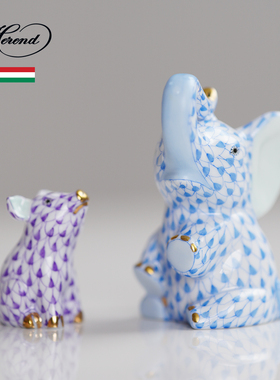Herend海兰德赫伦匈牙利进口手绘瓷偶手办可爱小动物生肖雕塑摆件