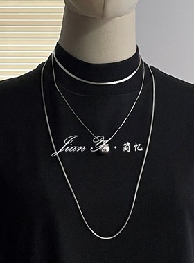 简约项链925银蛇骨链925银