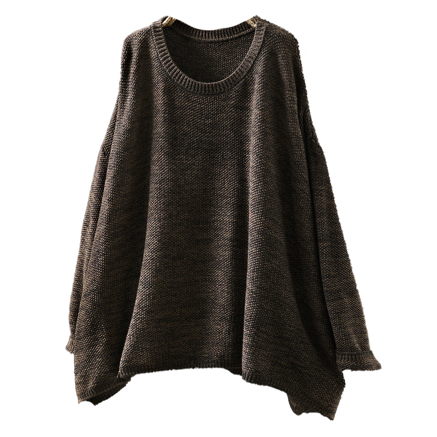 超好看针织衫女2025秋新款棉线宽松休闲叠穿套头慵懒松弛感毛线衣 - 图3