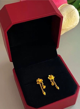 新中式轻奢仿真莲花流苏耳钉
