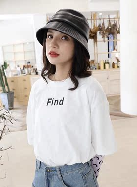 渔夫帽女羊皮休闲百搭短檐秋冬