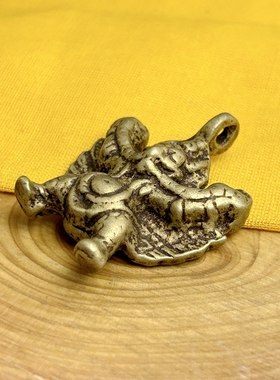 藏密利马老黄铜大鹏鸟挂件仿老做旧实心厚铜金翅大鹏佛像吊坠配饰