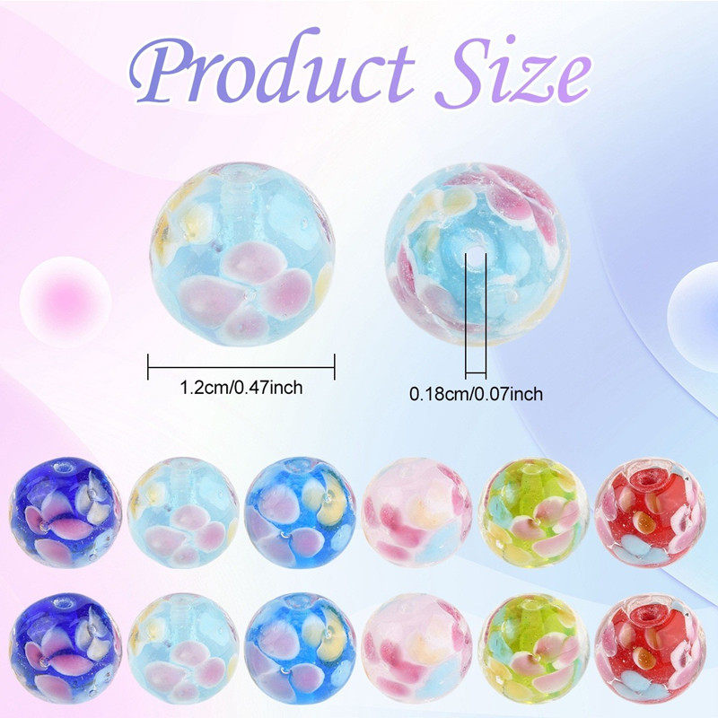12mm有孔琉璃珠彩色梅花玻璃球手工diy串珠材料配件气泡花瓣珠子,淘宝优惠券,粉丝福利购,淘宝优惠卷