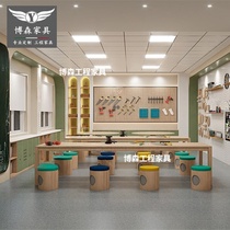 Modern sales offices Department of childrens area tables and chairs Combined bookstore Kindergarten study reading painting table-like inter-board furniture