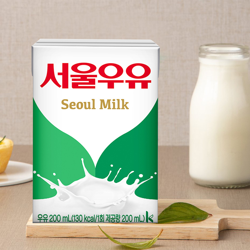新日期韩国原装进口首尔寿尔24盒装整箱全脂纯牛奶草莓巧克力牛奶