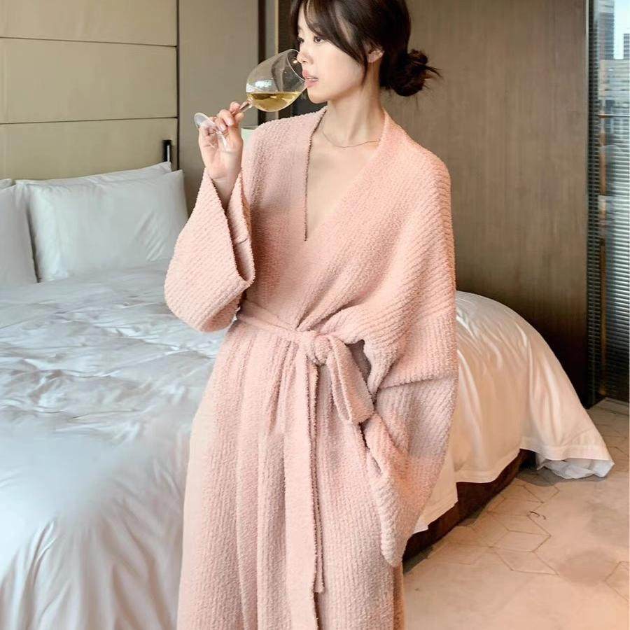 韩版半边绒睡袍高级感纯欲风女冬季新款珍贝绒加厚毛绒家居服睡裙,淘宝优惠券,粉丝福利购,淘宝优惠卷
