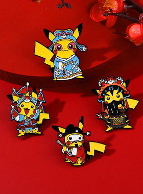 卡通皮卡丘胸针中国风神奇宝贝