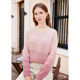 Baitu Gradient Half Turtleneck Sweater Loose Winter Outerwear Lazy Style Pullover Sweater for Women