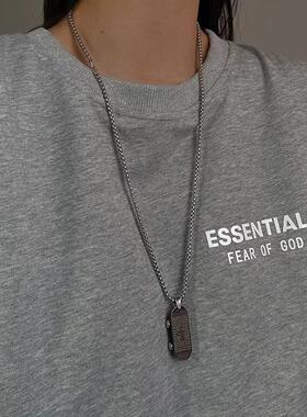 钛钢项链男女潮牌街头百搭吊坠