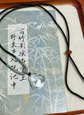 天然白水晶佛公吊坠小佛项链大肚佛平安锁骨链不掉色中式复古调节