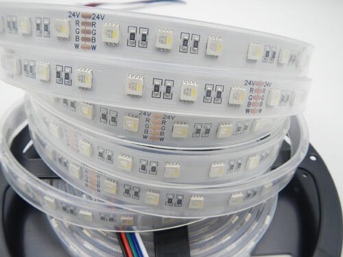 LED灯带5050RGBW12V24V四合一七彩RGB+白光RGB+暖白灯条闪变灯带 - 图2