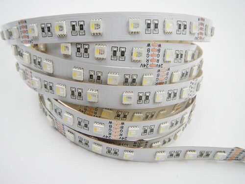 LED灯带5050RGBW12V24V四合一七彩RGB+白光RGB+暖白灯条闪变灯带 - 图0