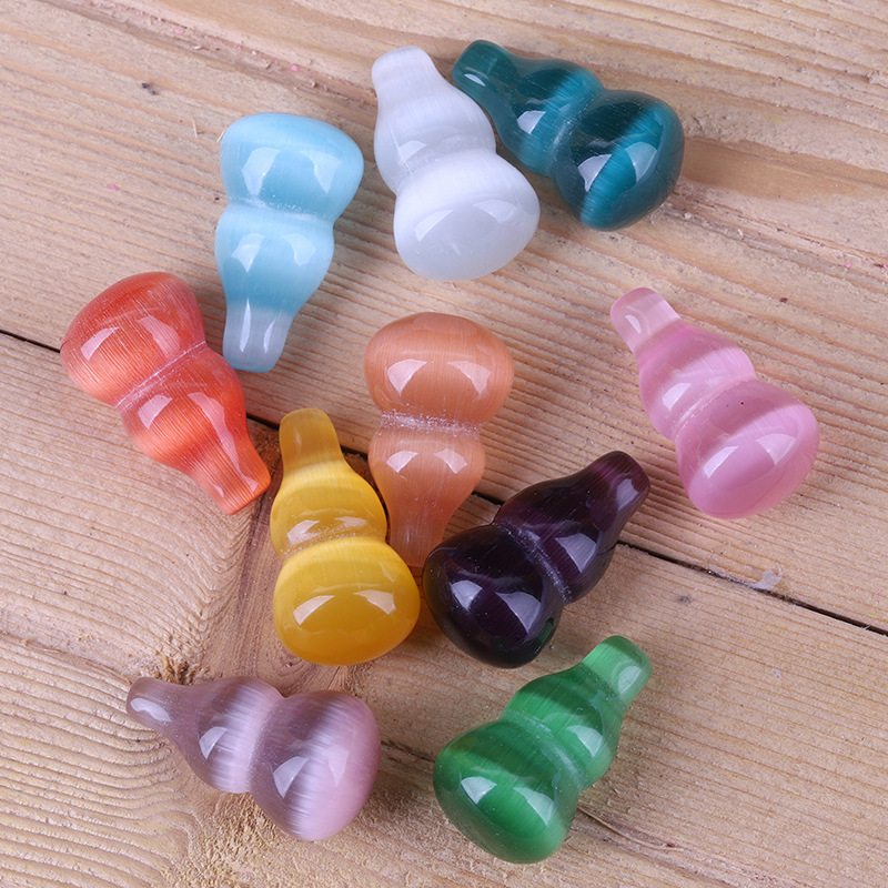 猫眼石葫芦挂件彩色立体葫芦吊坠无孔葫芦吊坠葫芦散珠坠子 - 图1