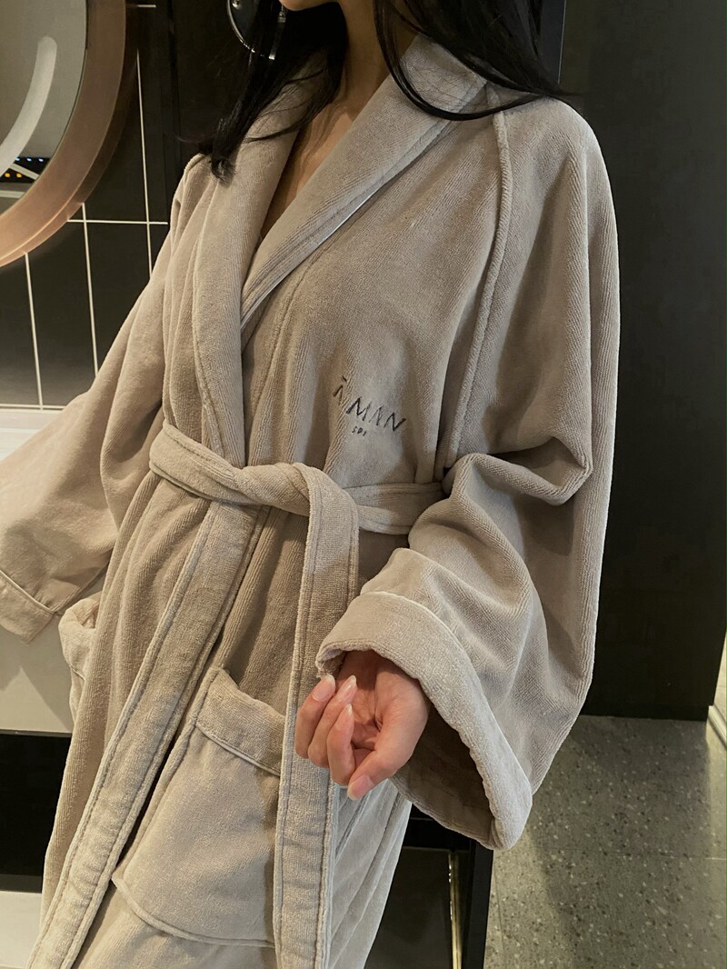 轻奢安缦五星酒店同款浴袍高档纯棉毛巾面料吸水男女同款秋冬浴衣