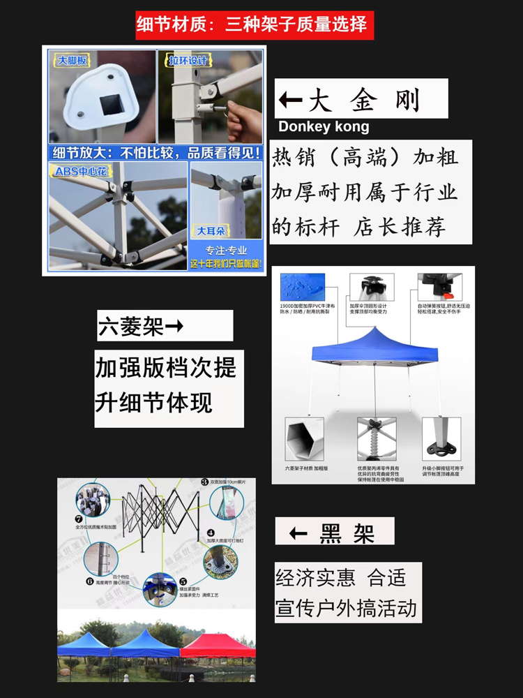 户外遮雨棚广告帐篷折叠印字伸缩大伞四脚遮阳棚雨篷车棚四角摆摊