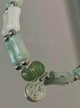 古风裕竹福牌手链中国风复古高颜值小众diy竹节设计闺蜜手饰礼物