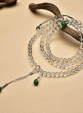 上师同款天然白水晶佛珠念珠