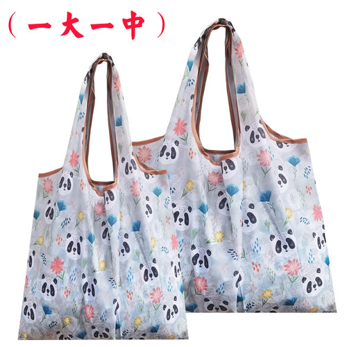 日韩超市购物袋折叠环保袋便携女手提时尚妈咪买菜包大容量防水袋 - 图0