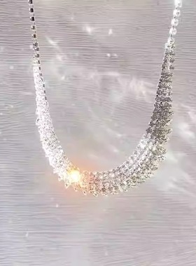 XYDZ闪耀星河清冷感爆闪镶钻项链甜酷辣妹风轻奢高级感宫廷风颈链