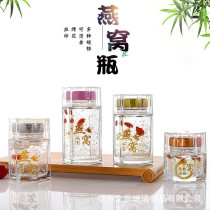 Thickened high temperature resistant hexagonal acrylic cover glass bottle honey jam Nest Bottle Ready-to-eat Bottleable