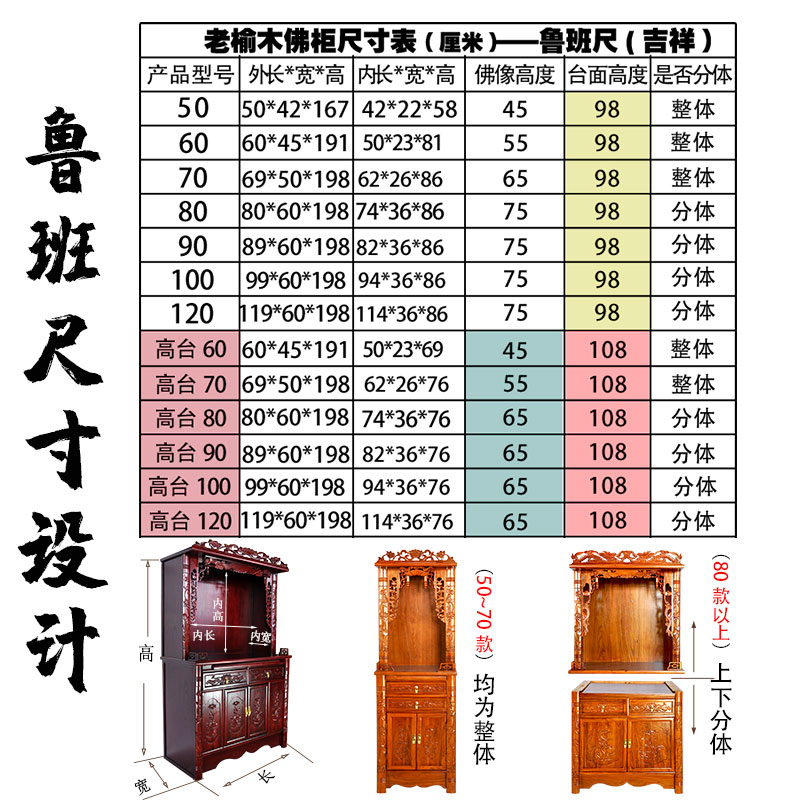 老榆木佛柜佛龛新中式立柜神台柜神龛家用财神供位财神爷柜子供桌 - 图2