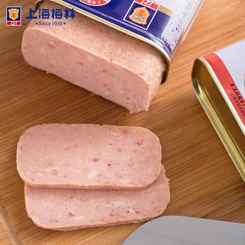 上海梅林午餐肉340g经典款早餐火锅开罐即食猪肉速食罐头商用整箱,淘宝优惠券,粉丝福利购,淘宝优惠卷