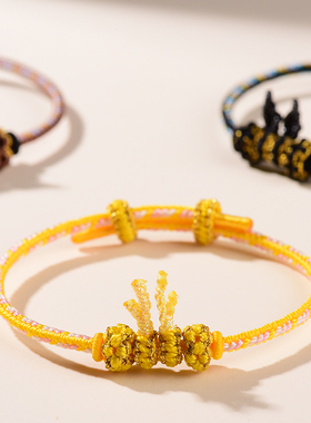 十二生肖龙年手链本命年手工编织手绳儿童男女情侣款红绳护身礼物