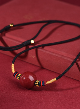 朱砂锁骨链本命年好运珠男女款