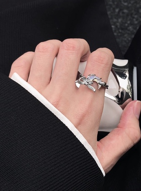 梦幻星月戒指男女小众设计