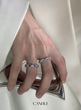 男女小众设计百搭戒指开口可调节