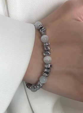猫眼石钛钢手链小众男女可调节