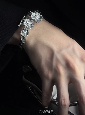 小众设计花朵藤蔓手镯开口可调节