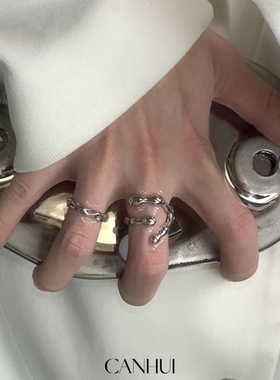男女小众设计戒指开口可调节百搭