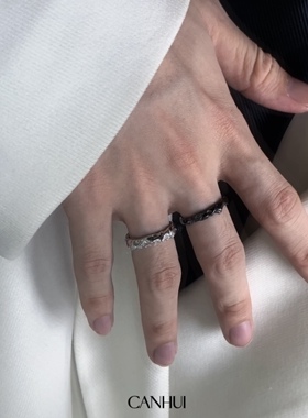 男女小众设计男女简约开口戒指