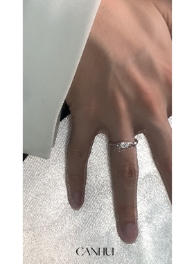 男女小众锆石戒指百搭可调节