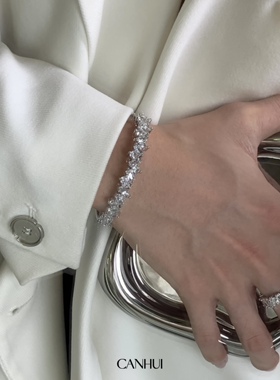 男女小众波光粼粼手镯开口可调节