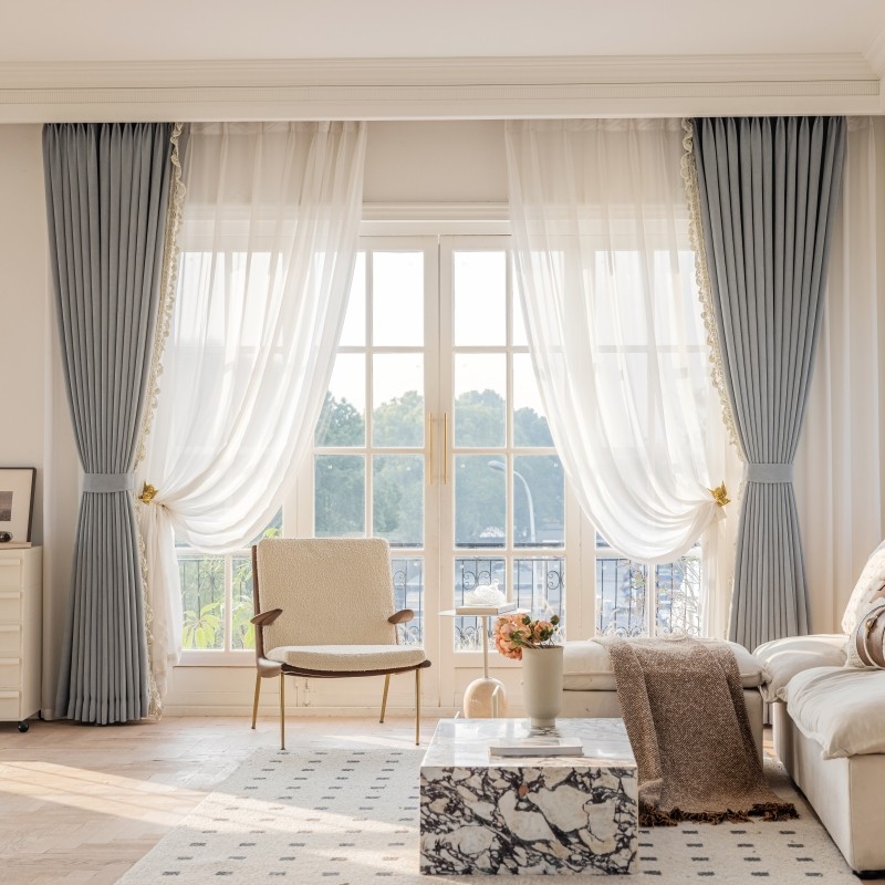 月色灰点睛中式欧式现代轻奢加厚高档雪尼尔仿羊绒提花遮光窗帘,淘宝优惠券,粉丝福利购,淘宝优惠卷