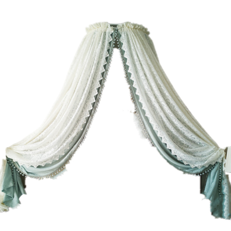 【珍珠薄荷床幔】点睛 欧式美式公主轻奢清新棉麻亚麻床头装饰纱,淘宝优惠券,粉丝福利购,淘宝优惠卷