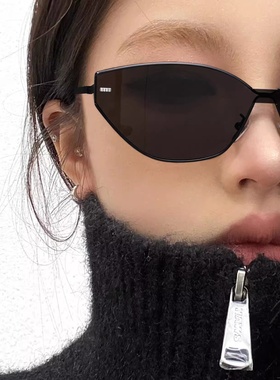 金属框猫眼墨镜女落日色小棕镜
