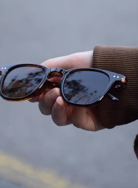 复古时尚方框豹纹太阳眼镜男韩版