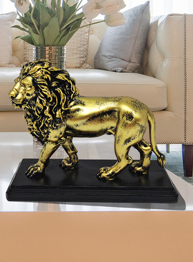 招财狮子豹子象树脂摆件乔迁礼物