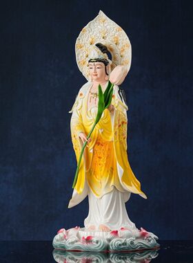 西方神像三圣大势菩萨观音菩萨阿弥陀佛供奉家用佛像摆件西方三圣