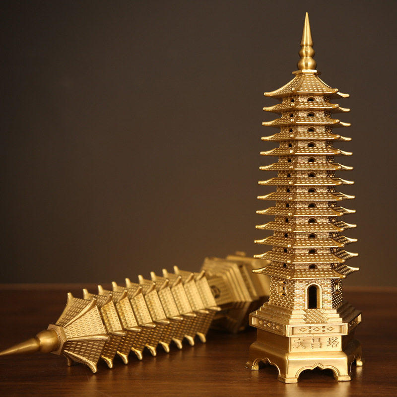 纯铜文昌塔摆件九层十三层摆件室内书房桌面文昌宝塔办公室铜制,淘宝优惠券,粉丝福利购,淘宝优惠卷