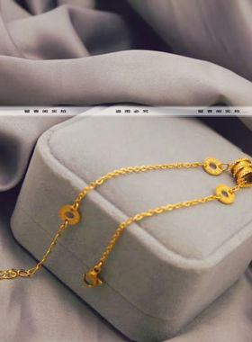 洗澡不用摘简约耐看小蛮腰手链女迷你小巧钛钢圆环转运珠细款手链