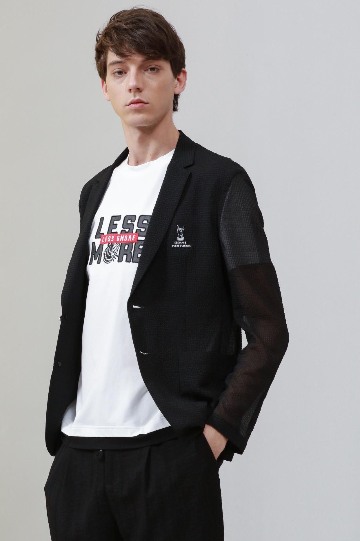 2023夏 利牌19CKF311SA 男薄款时尚便服商务休闲黑色单西西服外套 - 图3