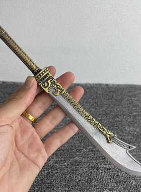 古代兵器模型九环大刀屠龙刀血饮刀纯铜装具金属武器刀剑桌面摆件