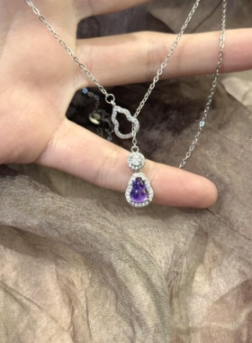 s925银天然紫水晶葫芦项坠新中式轻奢款高级感小众百搭气质